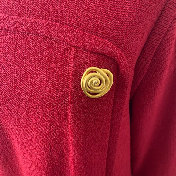 Vintage Steve Fabrikant Wool Dress Christmas Holidays Red - Picture 4 of 14